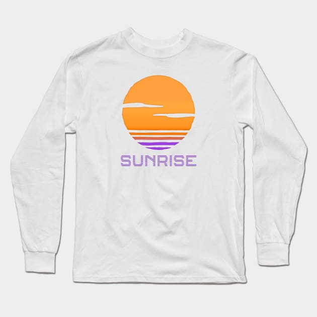 Retro Sunrise Long Sleeve T-Shirt by DoubleDu